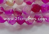 CNG6520 15.5 inches 6mm faceted nuggets line agate beads