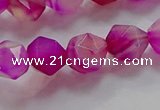 CNG6522 15.5 inches 10mm faceted nuggets line agate beads