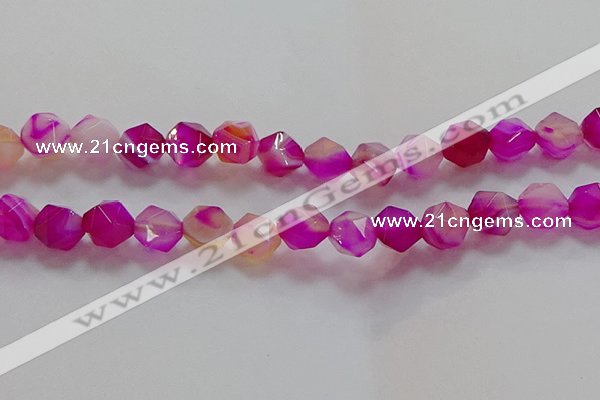 CNG6523 15.5 inches 12mm faceted nuggets line agate beads