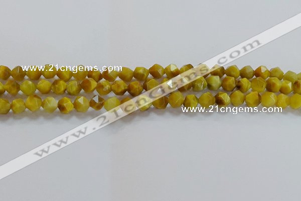 CNG6530 15.5 inches 6mm faceted nuggets golden tiger eye beads