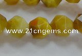 CNG6532 15.5 inches 10mm faceted nuggets golden tiger eye beads