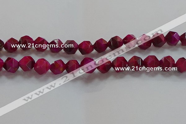 CNG6537 15.5 inches 12mm faceted nuggets red tiger eye beads