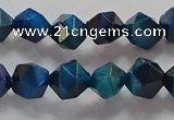 CNG6539 15.5 inches 8mm faceted nuggets blue tiger eye beads