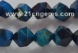 CNG6540 15.5 inches 10mm faceted nuggets blue tiger eye beads