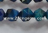 CNG6541 15.5 inches 12mm faceted nuggets blue tiger eye beads