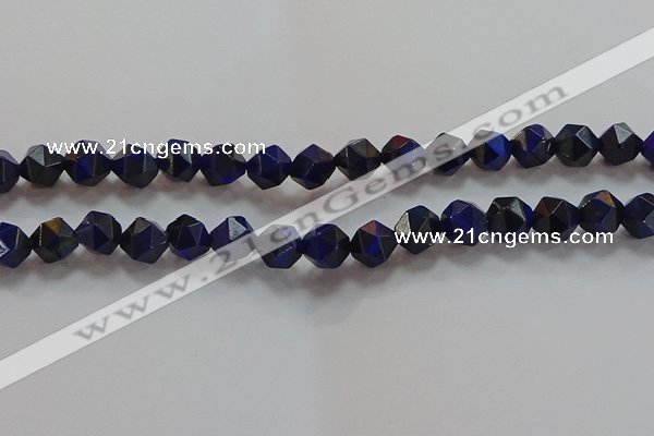 CNG6543 15.5 inches 8mm faceted nuggets blue tiger eye beads