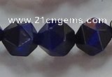 CNG6545 15.5 inches 12mm faceted nuggets blue tiger eye beads