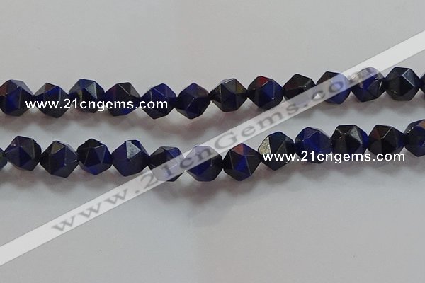 CNG6545 15.5 inches 12mm faceted nuggets blue tiger eye beads