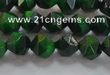 CNG6546 15.5 inches 6mm faceted nuggets green tiger eye beads