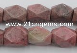 CNG658 15.5 inches 13*18mm faceted nuggets rhodochrosite beads