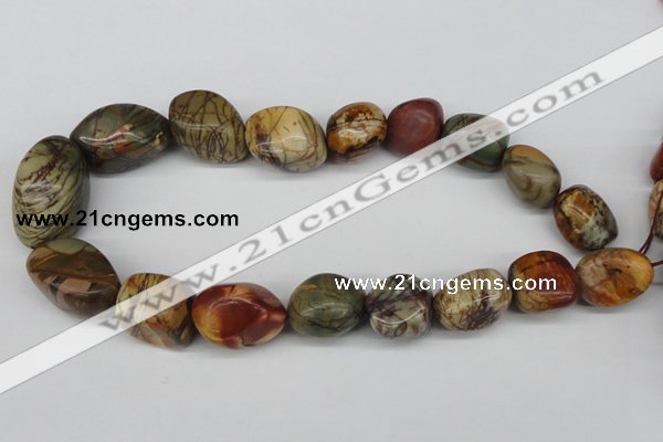 CNG66 15.5 inches 14*16mm - 25*35mm nuggets picasso jasper beads