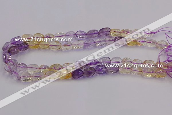 CNG6859 15.5 inches 8*12mm - 10*14mm nuggets amethyst & citrine beads