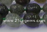 CNG6871 8*12mm - 10*14mm nuggets green rutilated quartz beads