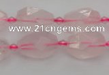 CNG6916 15.5 inches 12*16mm - 13*18mm faceted nuggets rose quartz beads