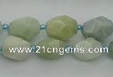 CNG6918 15.5 inches 8*12mm - 12*16mm faceted nuggets aquamarine beads