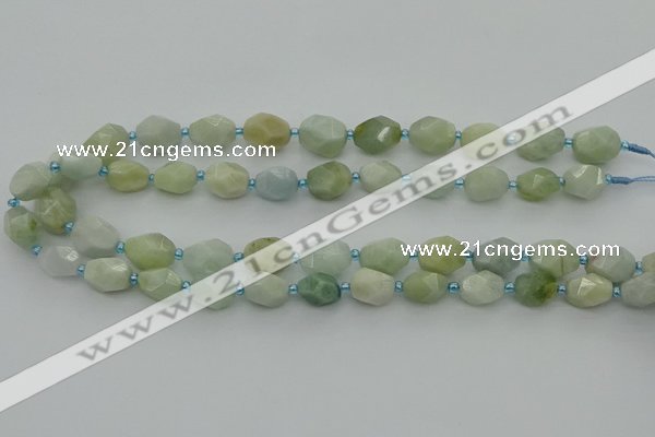 CNG6918 15.5 inches 8*12mm - 12*16mm faceted nuggets aquamarine beads