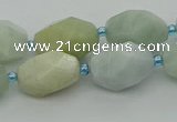 CNG6919 15.5 inches 12*16mm - 13*18mm faceted nuggets aquamarine beads