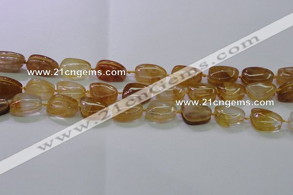 CNG692 15.5 inches 13*18mm - 15*16mm freeform yellow quartz beads