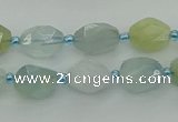 CNG6920 15.5 inches 8*12mm - 12*16mm faceted nuggets aquamarine beads