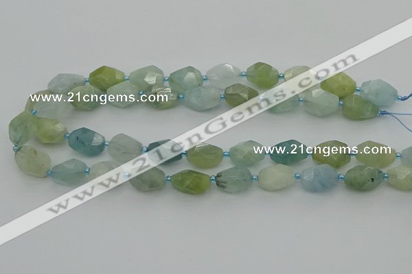 CNG6921 15.5 inches 12*16mm - 13*18mm faceted nuggets aquamarine beads