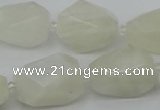 CNG6926 12*16mm - 15*25mm faceted nuggets white moonstone beads