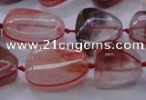 CNG693 15.5 inches 13*18mm - 15*16mm freeform pink quartz beads