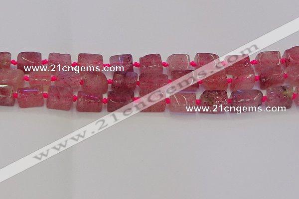 CNG6930 15.5 inches 5*8mm - 8*12mm nuggets strawberry quartz beads