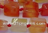 CNG6933 15.5 inches 8*12mm - 10*16mm nuggets red agate beads