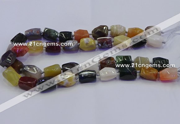 CNG6937 12*16mm - 15*20mm faceted nuggets mixed Botswana agate beads