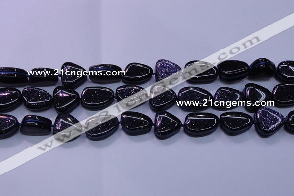 CNG694 15.5 inches 13*18mm - 15*16mm freeform blue goldstone beads