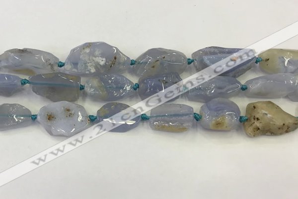 CNG6950 15.5 inches 18*20mm - 22*30mm freeform blue chalcedony beads