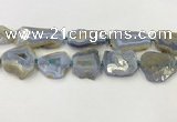 CNG6951 15.5 inches 22*30mm - 30*40mm freeform blue chalcedony beads