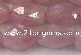 CNG6952 10*12mm - 10*14mm faceted nuggets rose quartz beads