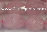 CNG6953 12*14mm - 13*16mm faceted nuggets rose quartz beads