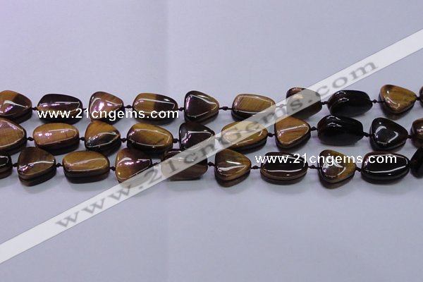 CNG696 15.5 inches 13*18mm - 15*16mm freeform yellow tiger eye beads