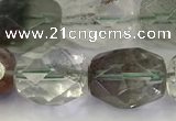 CNG6962 13*18mm - 15*20mm faceted nuggets green phantom quartz beads