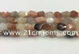 CNG6966 10*12mm - 11*16mm faceted nuggets mixed moonstone beads