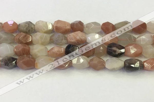 CNG6966 10*12mm - 11*16mm faceted nuggets mixed moonstone beads