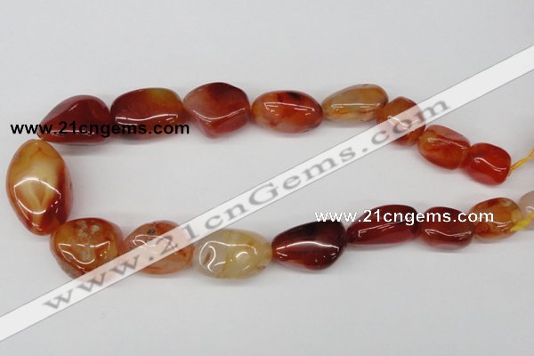 CNG70 15.5 inches 13*18mm - 25*35mm nuggets red agate gemstone beads