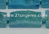 CNG7016 15.5 inches 10*28mm - 12*30mm freeform druzy agate beads