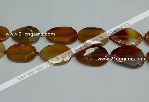 CNG7083 15.5 inches 25*35mm - 35*45mm faceted freeform agate beads