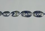 CNG7093 25*35mm - 35*45mm faceted freeform blue aventurine beads