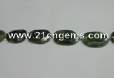 CNG7096 25*35mm - 35*45mm faceted freeform green hair stone beads