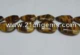 CNG7101 25*35mm - 35*45mm faceted freeform yellow tiger eye beads