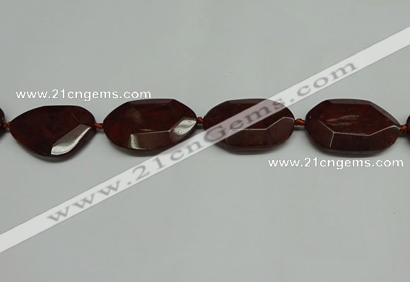 CNG7107 25*35mm - 35*45mm faceted freeform brecciated jasper beads