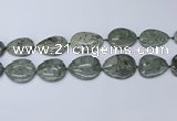 CNG7114 20*25mm - 30*40mm freeform grey green brecciated jasper beads