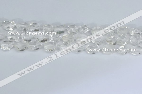 CNG7130 15.5 inches 6*10mm - 10*14mm faceted nuggets white crystal beads