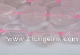 CNG7131 15.5 inches 6*10mm - 10*14mm faceted nuggets rose quartz beads