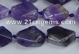 CNG7132 15.5 inches 6*10mm - 10*14mm faceted nuggets amethyst beads