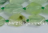 CNG7133 15.5 inches 6*10mm - 10*14mm faceted nuggets prehnite beads